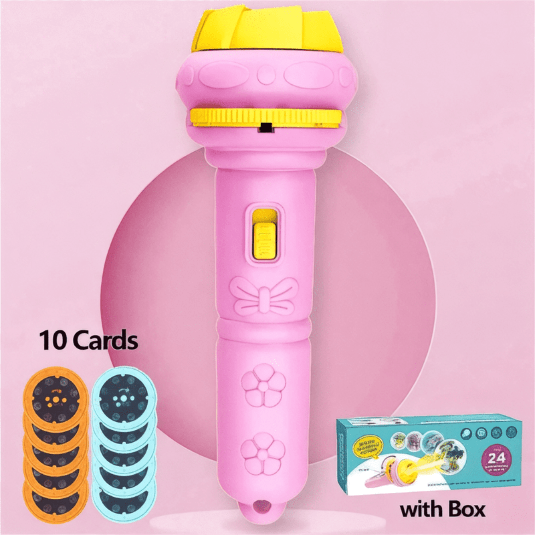Boobuba 10-Pattern Cartoon Projector Flashlight - Creative Bedtime Toy