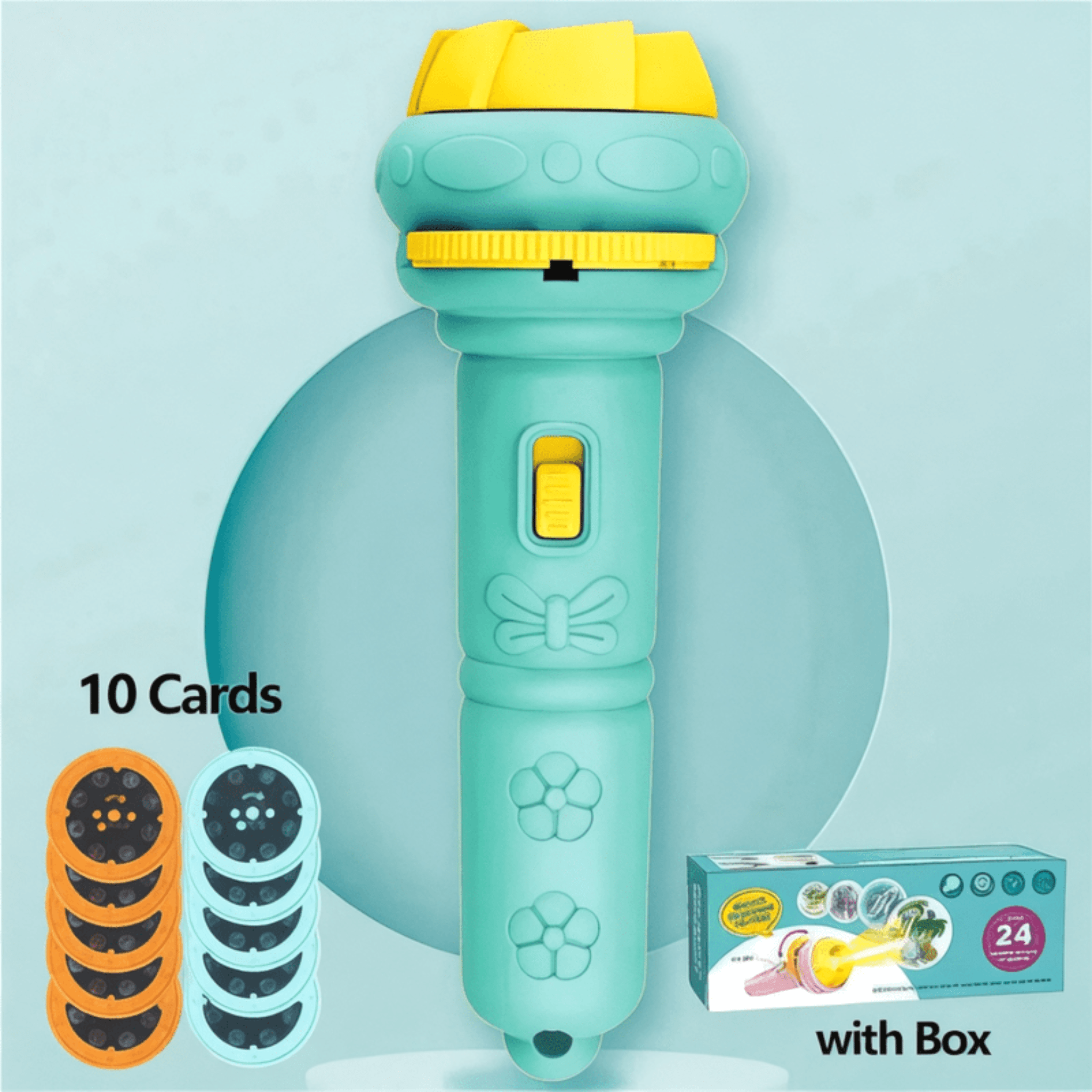 Boobuba 10-Pattern Cartoon Projector Flashlight - Creative Bedtime Toy