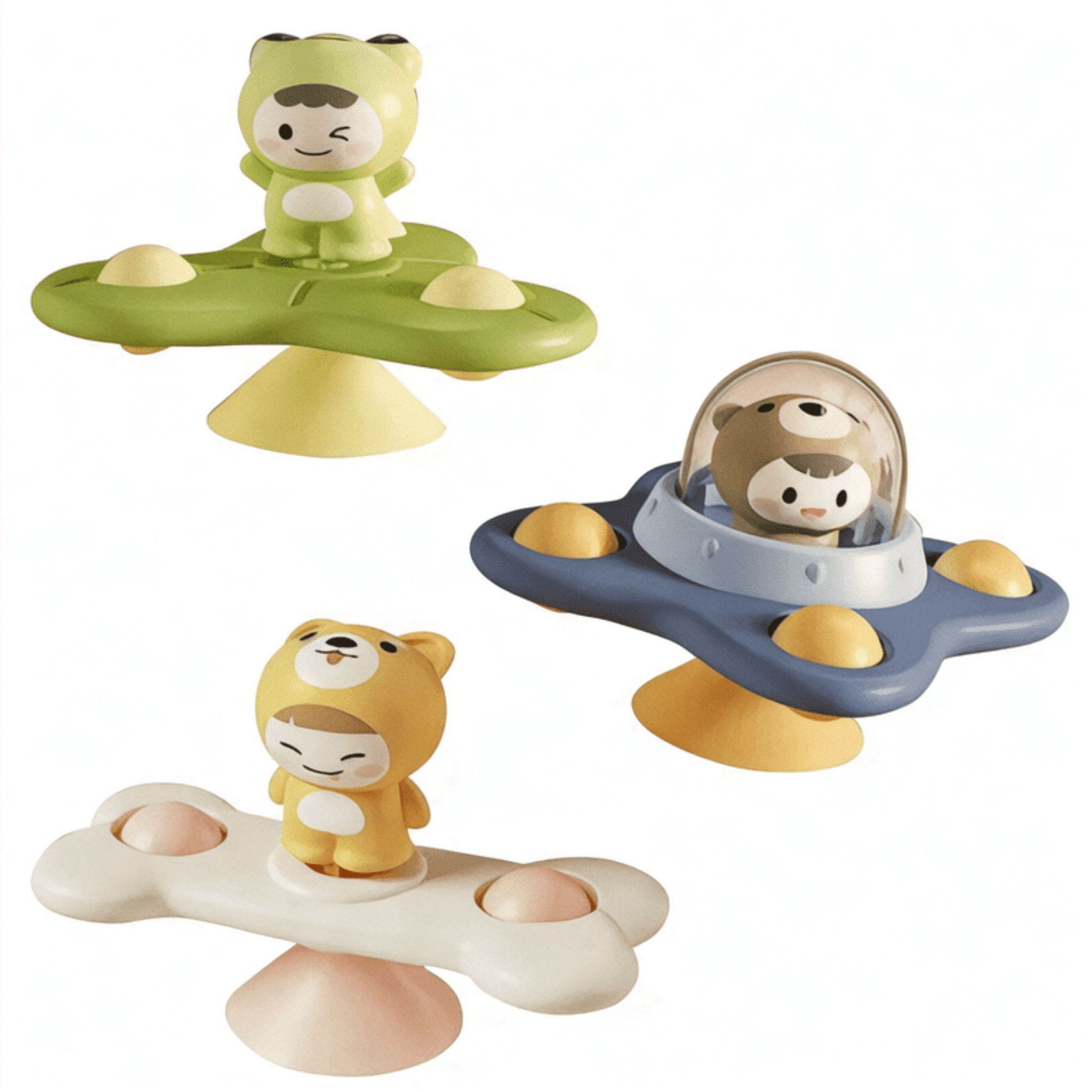 Boobuba Baby Suction Cup Spinner Toy - Sensory Fidget Rattle for 1-3 Years