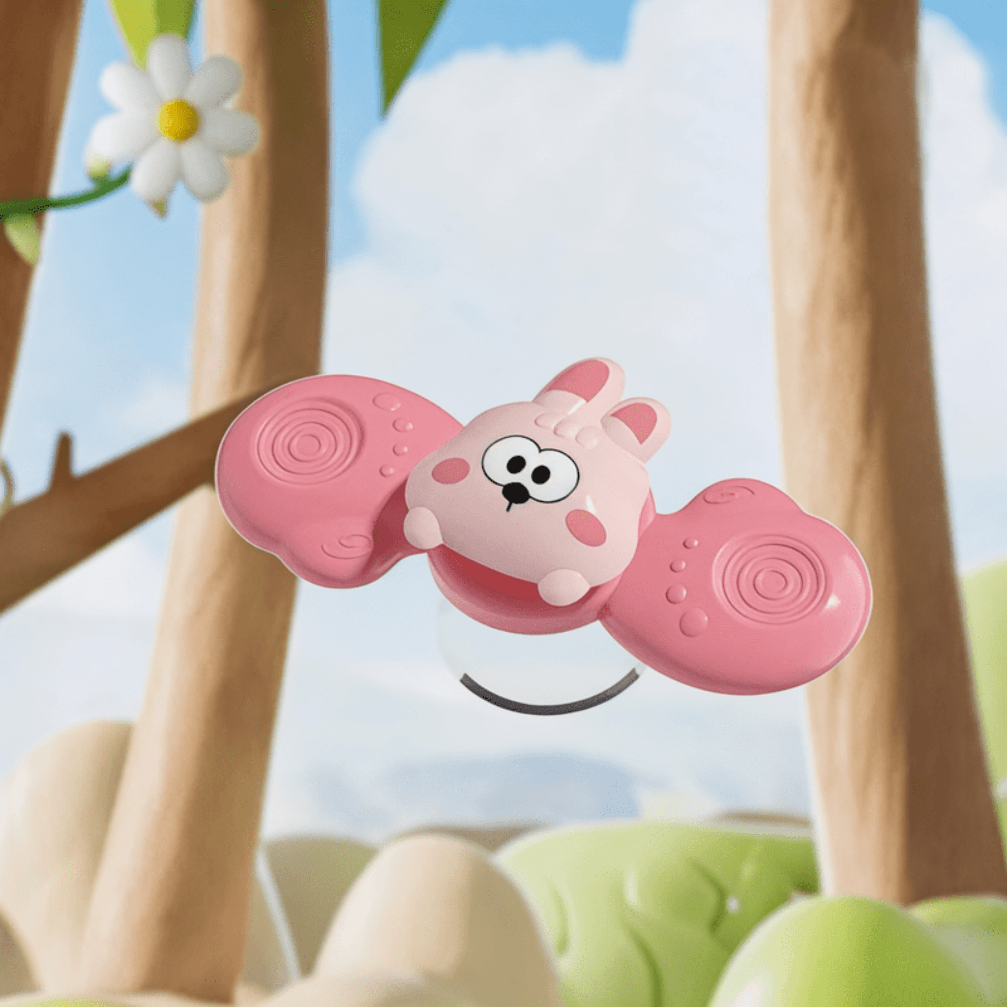 Boobuba Baby Suction Cup Spinner Toy - Sensory Fidget Rattle for 1-3 Years