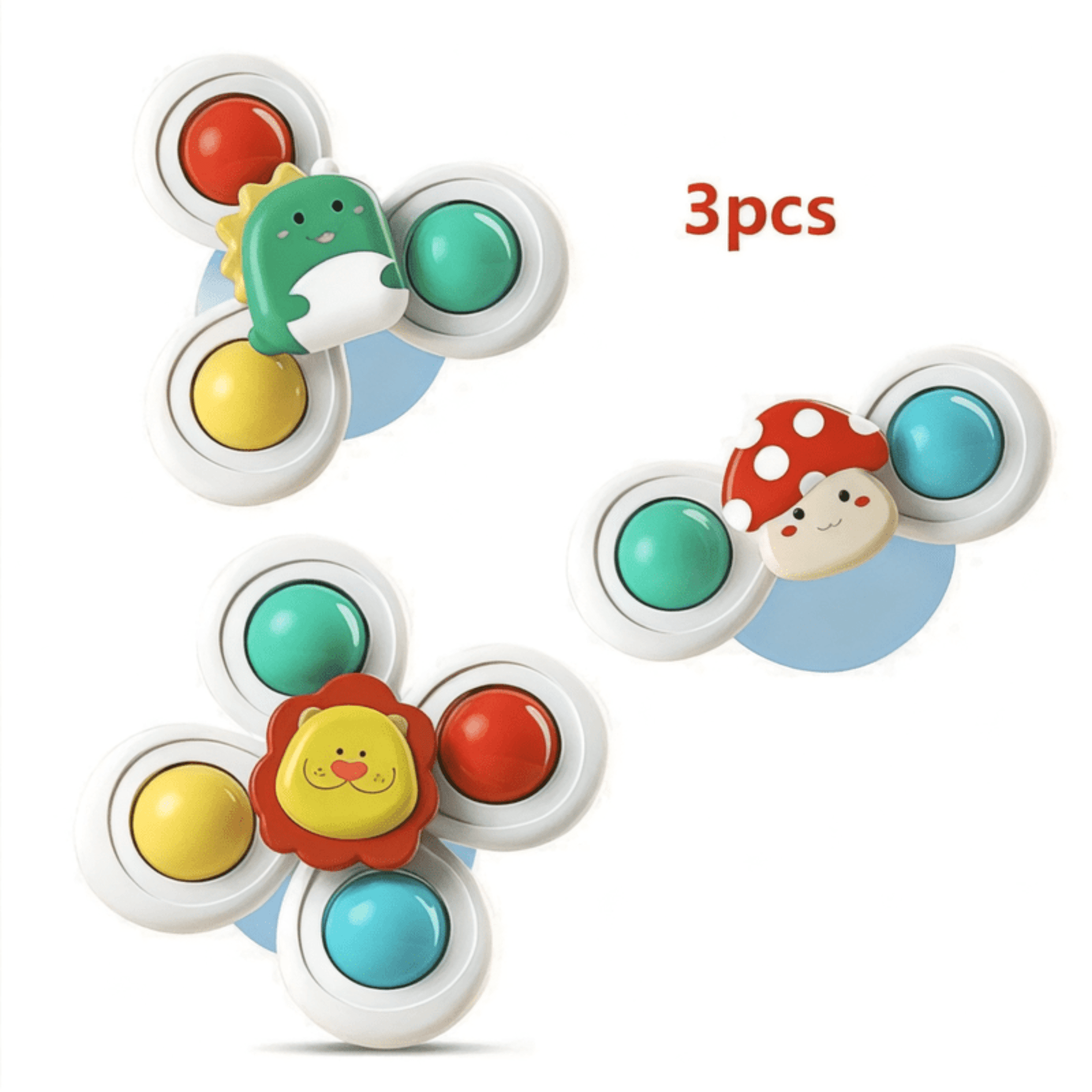 Boobuba Baby Suction Cup Spinner Toy - Sensory Fidget Rattle for 1-3 Years