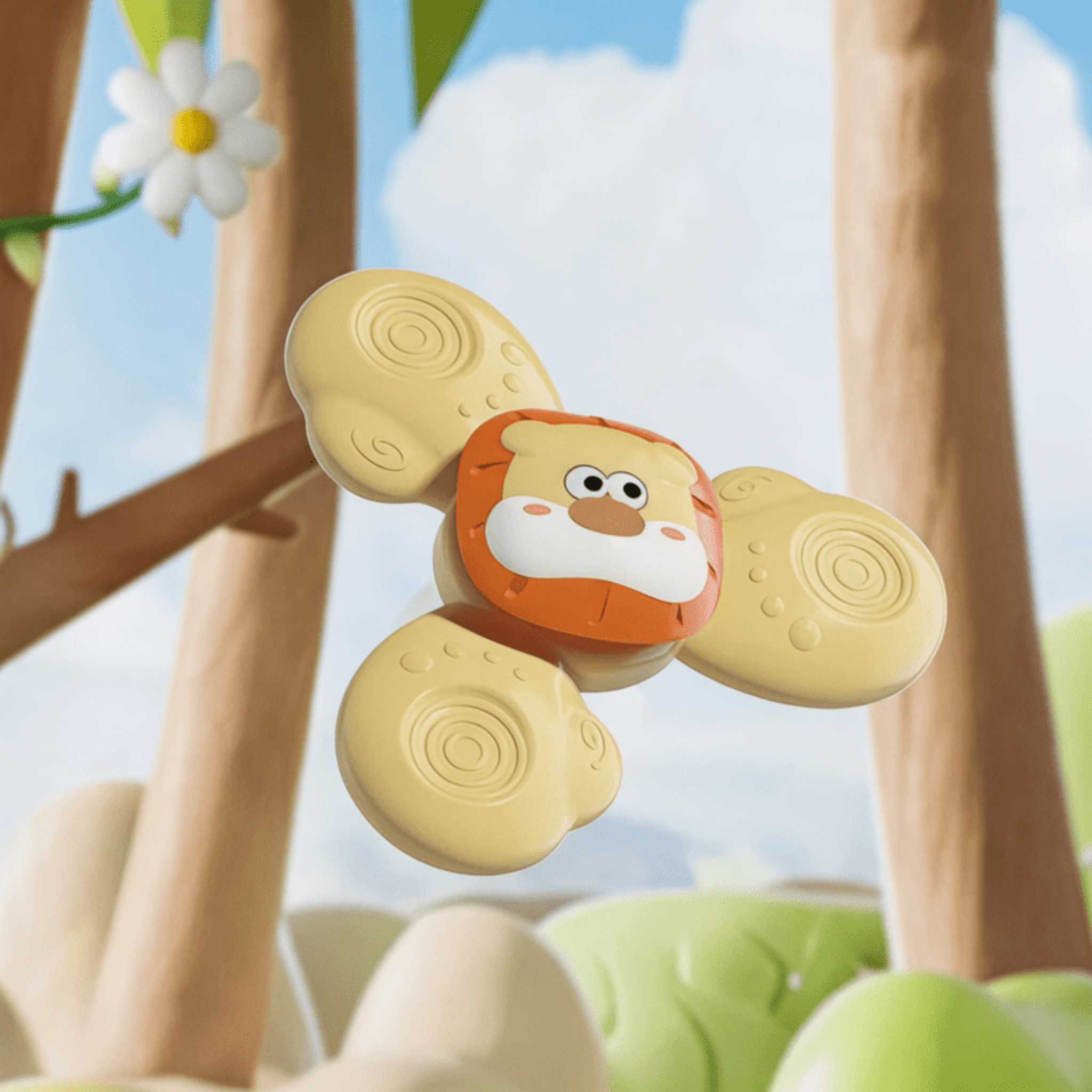 Boobuba Baby Suction Cup Spinner Toy - Sensory Fidget Rattle for 1-3 Years