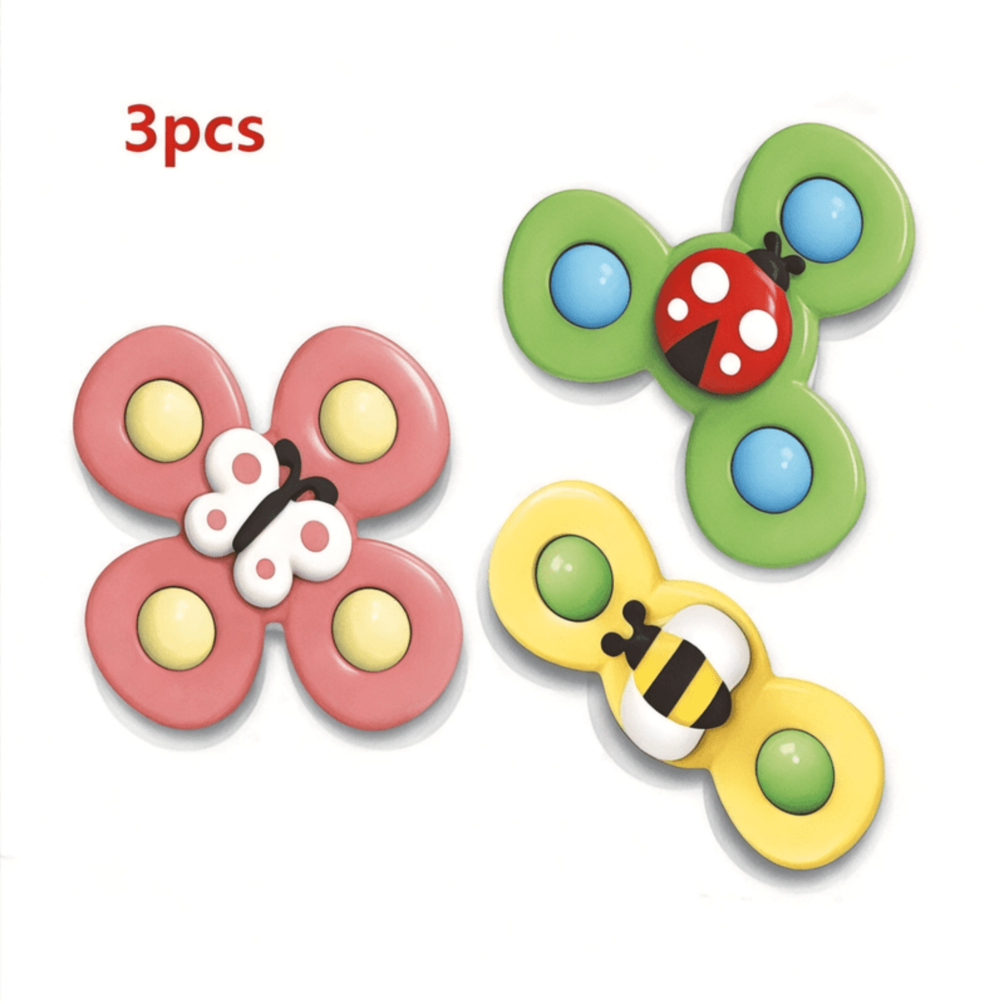 Boobuba Baby Suction Cup Spinner Toy - Sensory Fidget Rattle for 1-3 Years