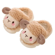 Boobuba Cozy Cute Sheep Plush Slippers for Kids Ages 3-10 - Warm & Soft