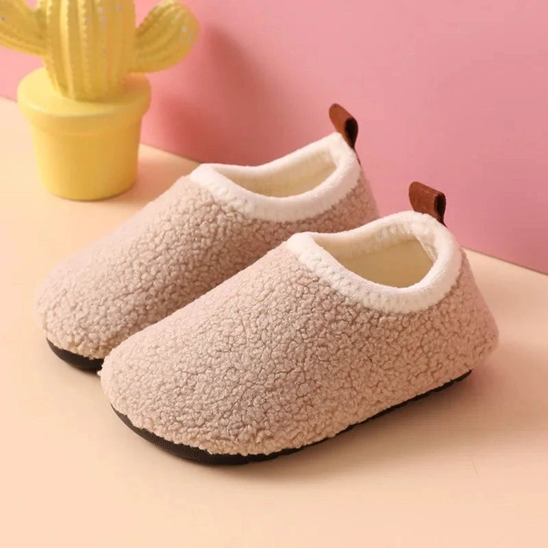 Boobuba Cozy Kids Cotton Slippers - Plush Anti-Slip Indoor Shoes