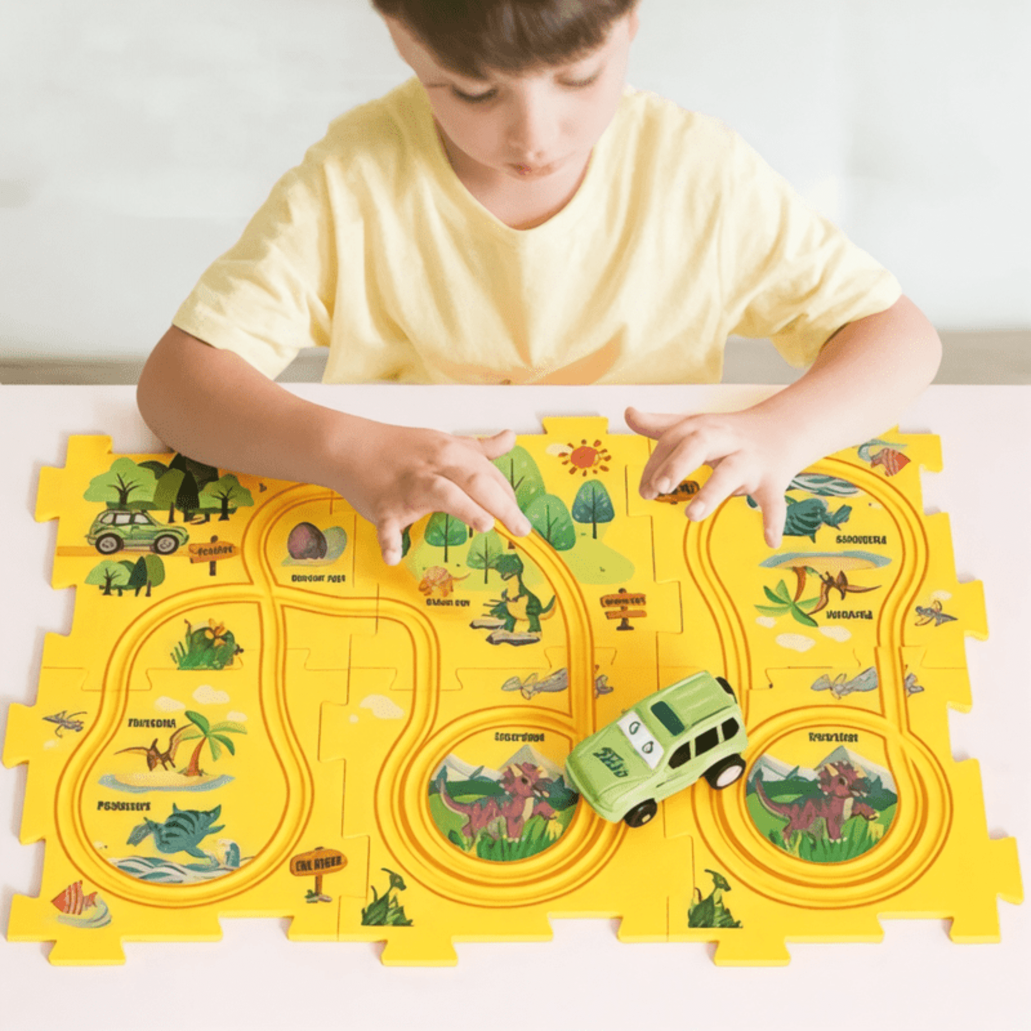 Boobuba Creative Flexible Railway Track Puzzle Toy - DIY Electric Car Set