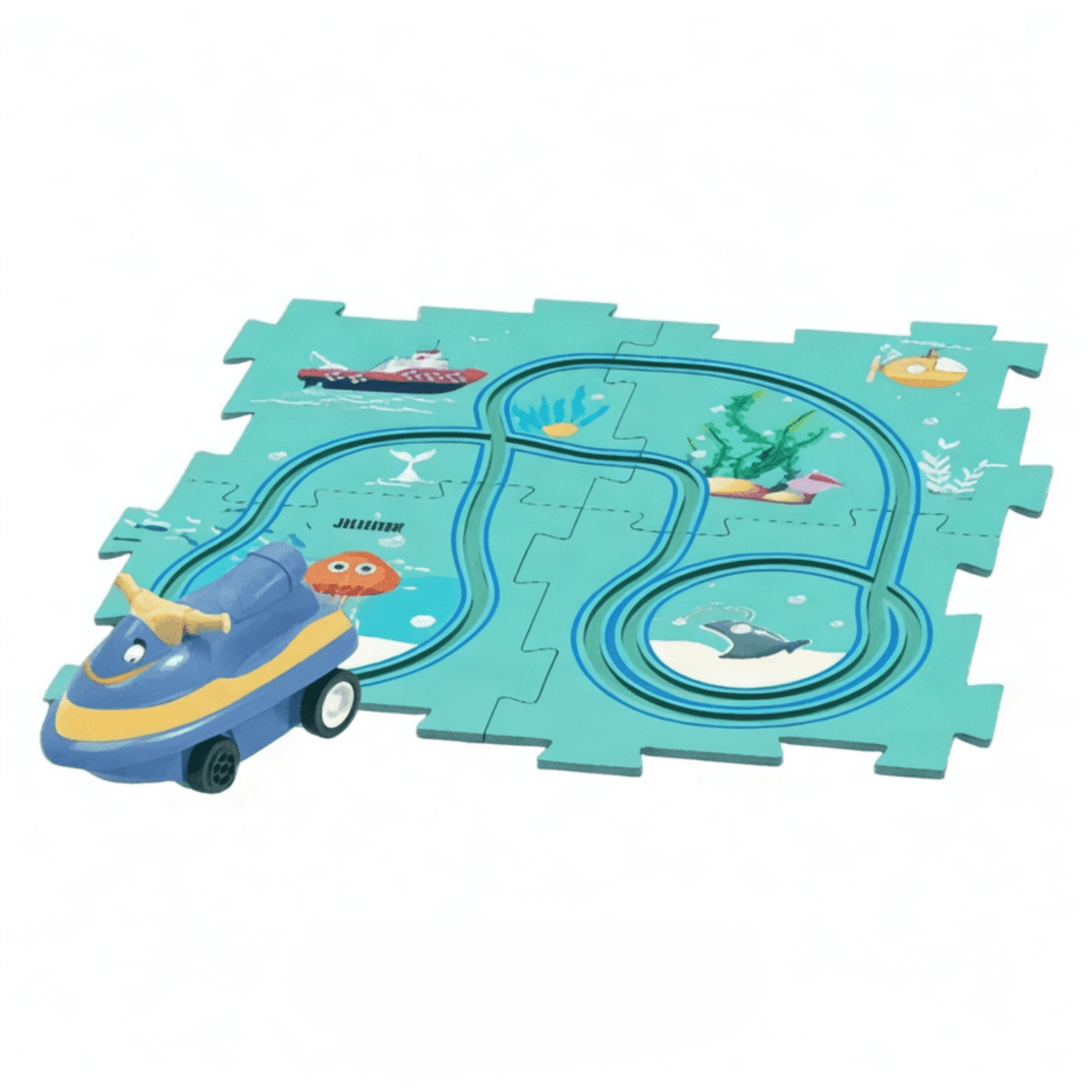 Boobuba Creative Flexible Railway Track Puzzle Toy - DIY Electric Car Set