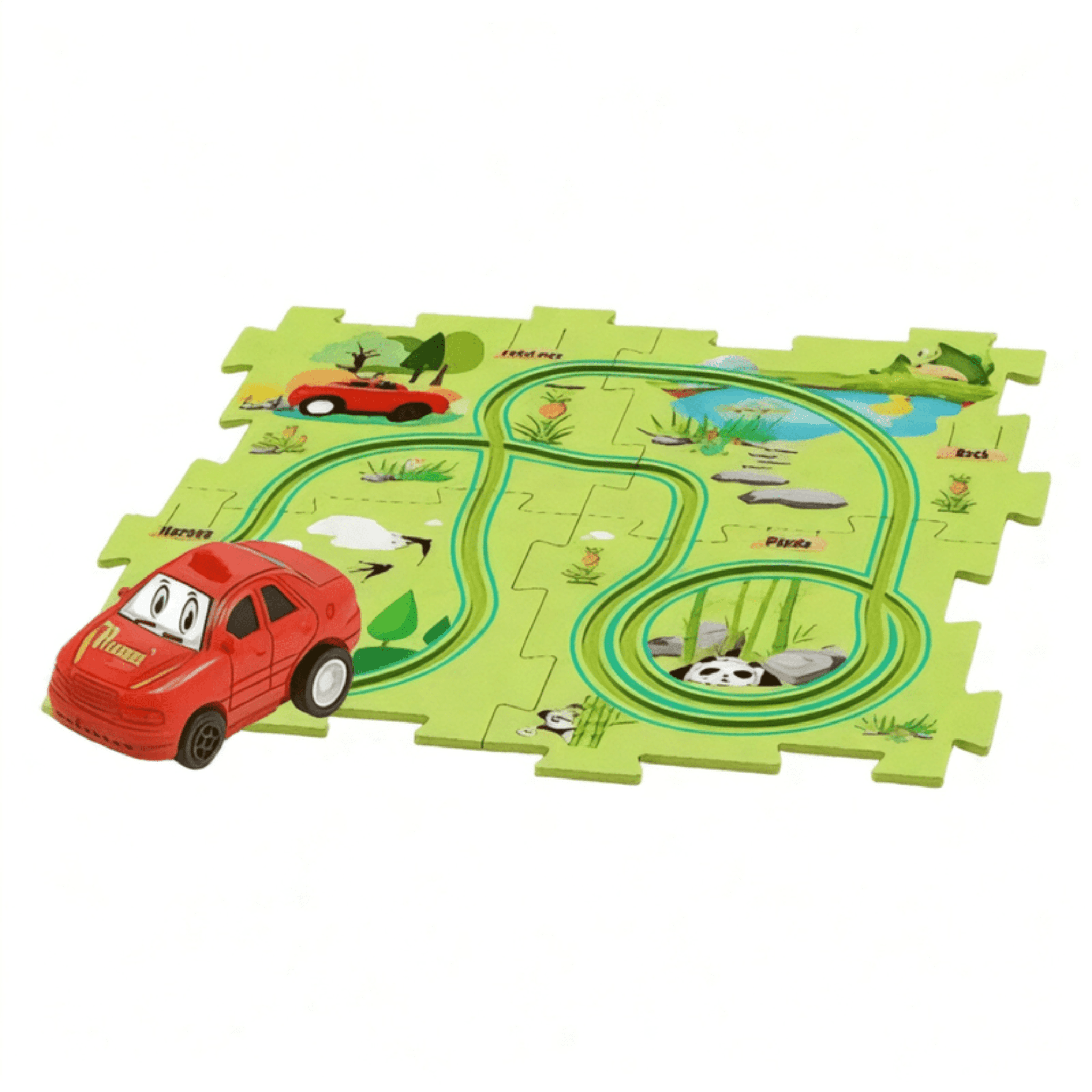 Boobuba Creative Flexible Railway Track Puzzle Toy - DIY Electric Car Set