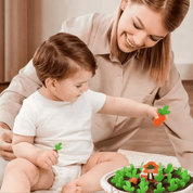 Boobuba Montessori Baby Toys: Colorful Shape Pull Carrot & Counting Set