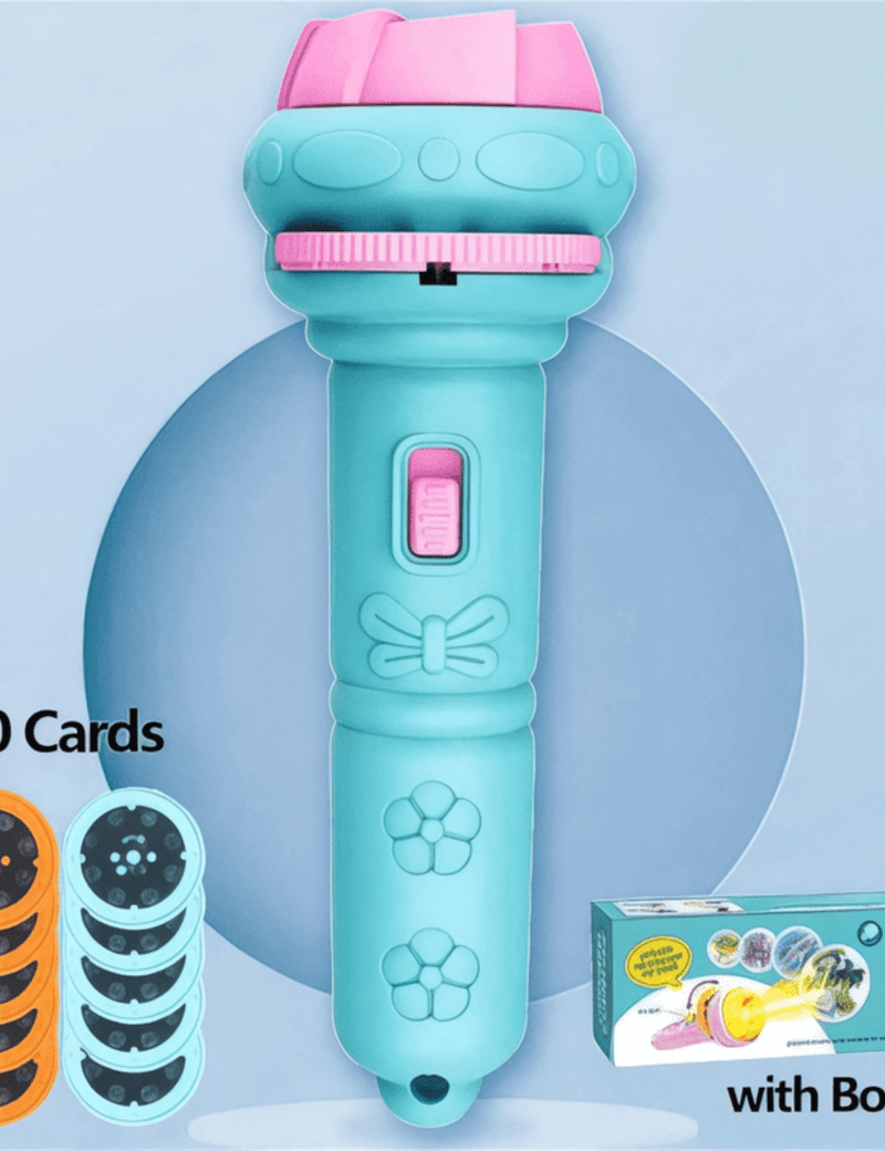 Boobuba 10-Pattern Cartoon Projector Flashlight - Creative Bedtime Toy