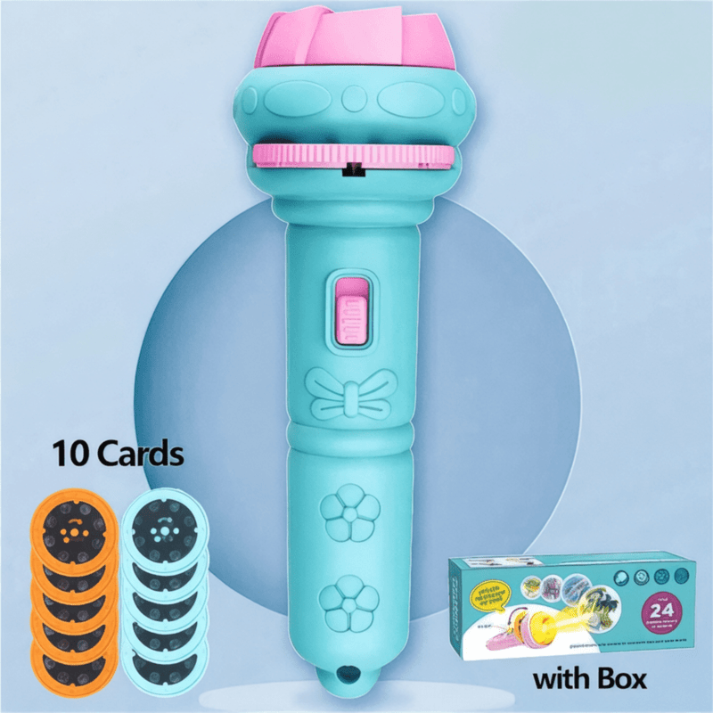 Boobuba 10-Pattern Cartoon Projector Flashlight - Creative Bedtime Toy