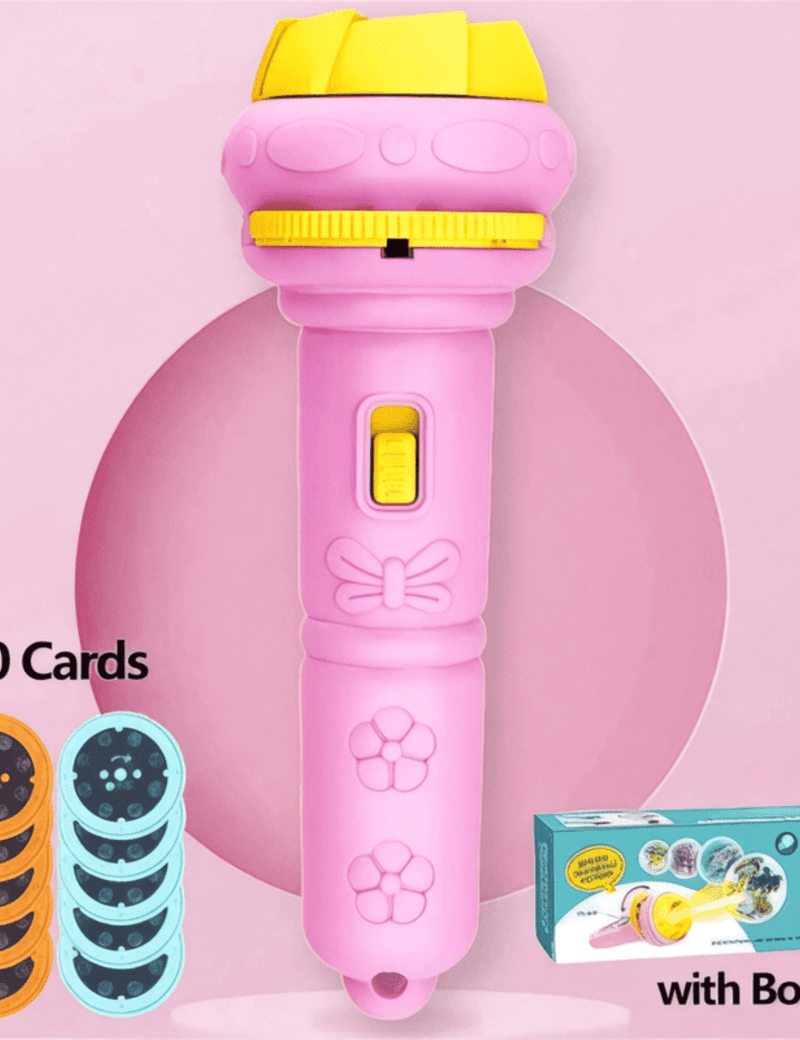 Boobuba 10-Pattern Cartoon Projector Flashlight - Creative Bedtime Toy