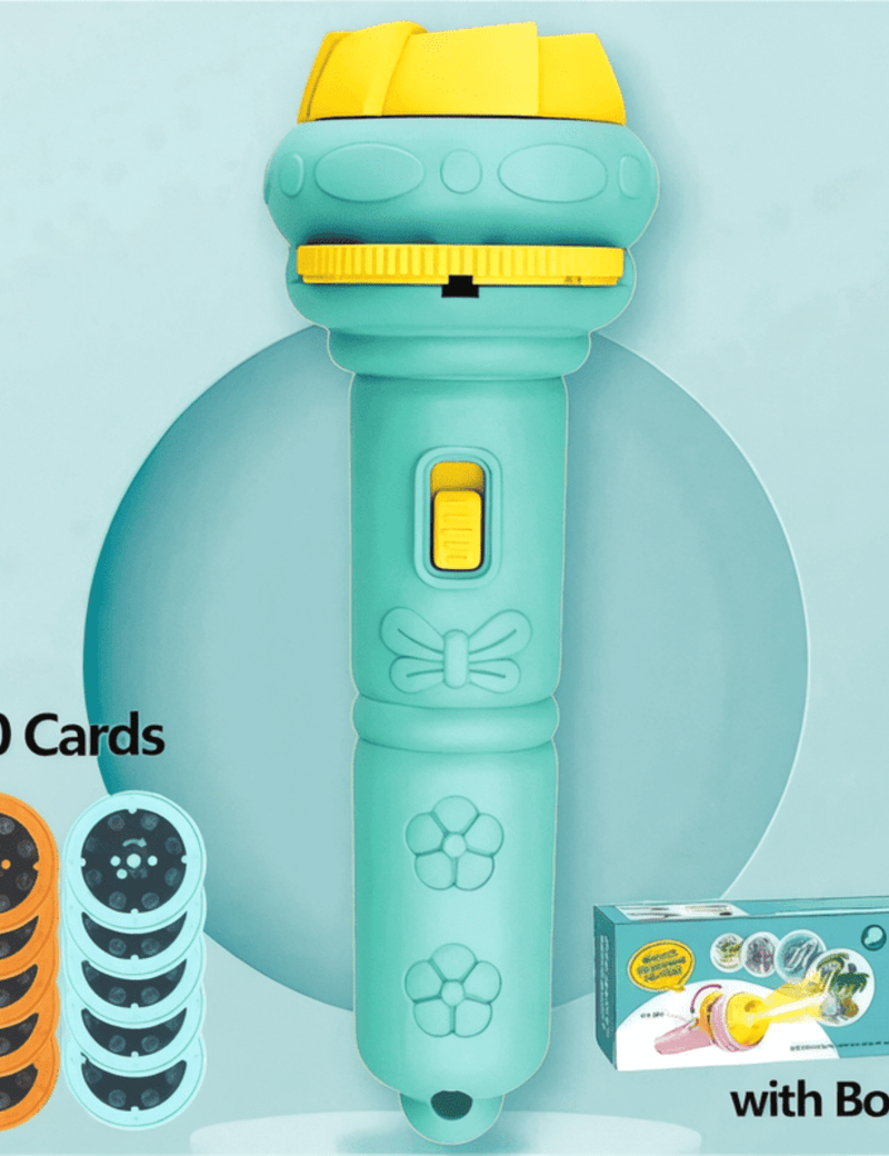 Boobuba 10-Pattern Cartoon Projector Flashlight - Creative Bedtime Toy