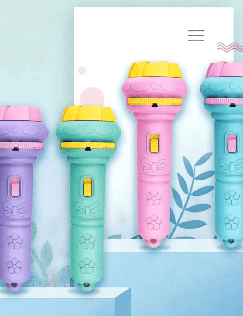 Boobuba 10-Pattern Cartoon Projector Flashlight - Creative Bedtime Toy