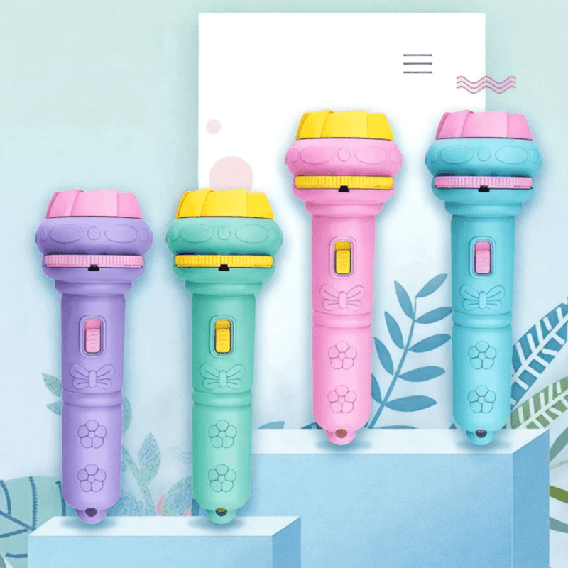 Boobuba 10-Pattern Cartoon Projector Flashlight - Creative Bedtime Toy
