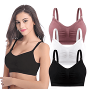 Boobuba 3-Pack Wireless Maternity Bras - Comfort & Breathability for Nursing