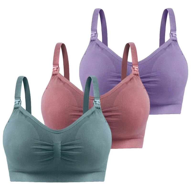 Boobuba 3-Pack Wireless Maternity Bras - Comfort & Breathability for Nursing
