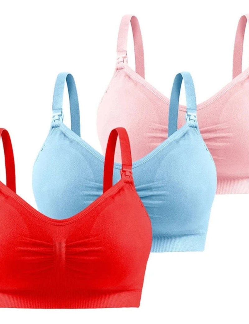 Boobuba 3-Pack Wireless Maternity Bras - Comfort & Breathability for Nursing