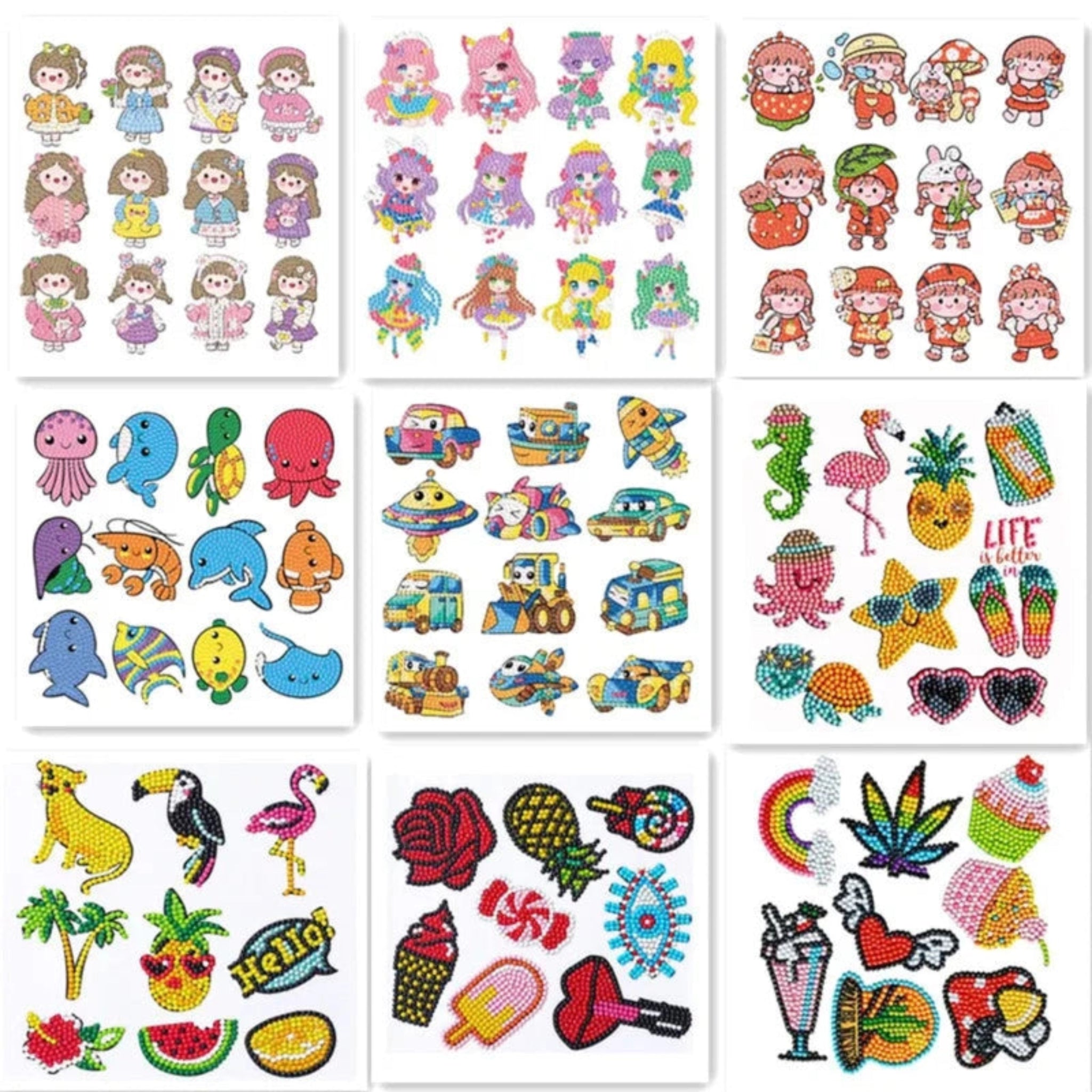 Boobuba 5D DIY Diamond Painting Set: Cute Cartoon Animal Party Decor