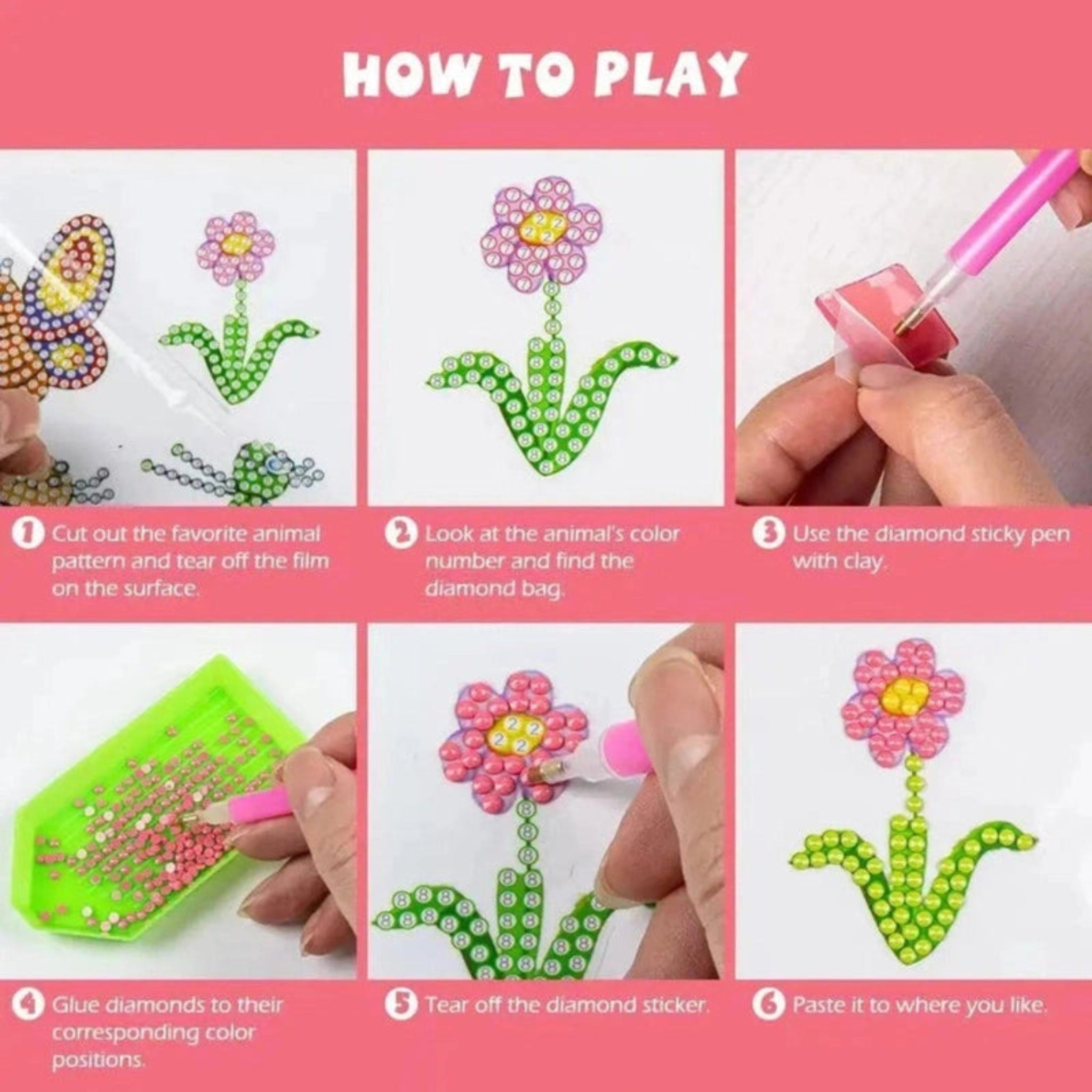 Boobuba 5D DIY Diamond Painting Set: Cute Cartoon Animal Party Decor