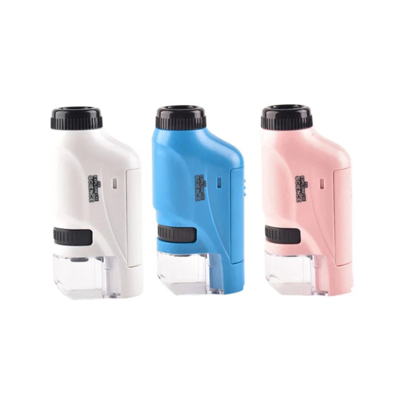 Boobuba 60-120x Mini Pocket Microscope Kit with LED Light - Kids Science Tool