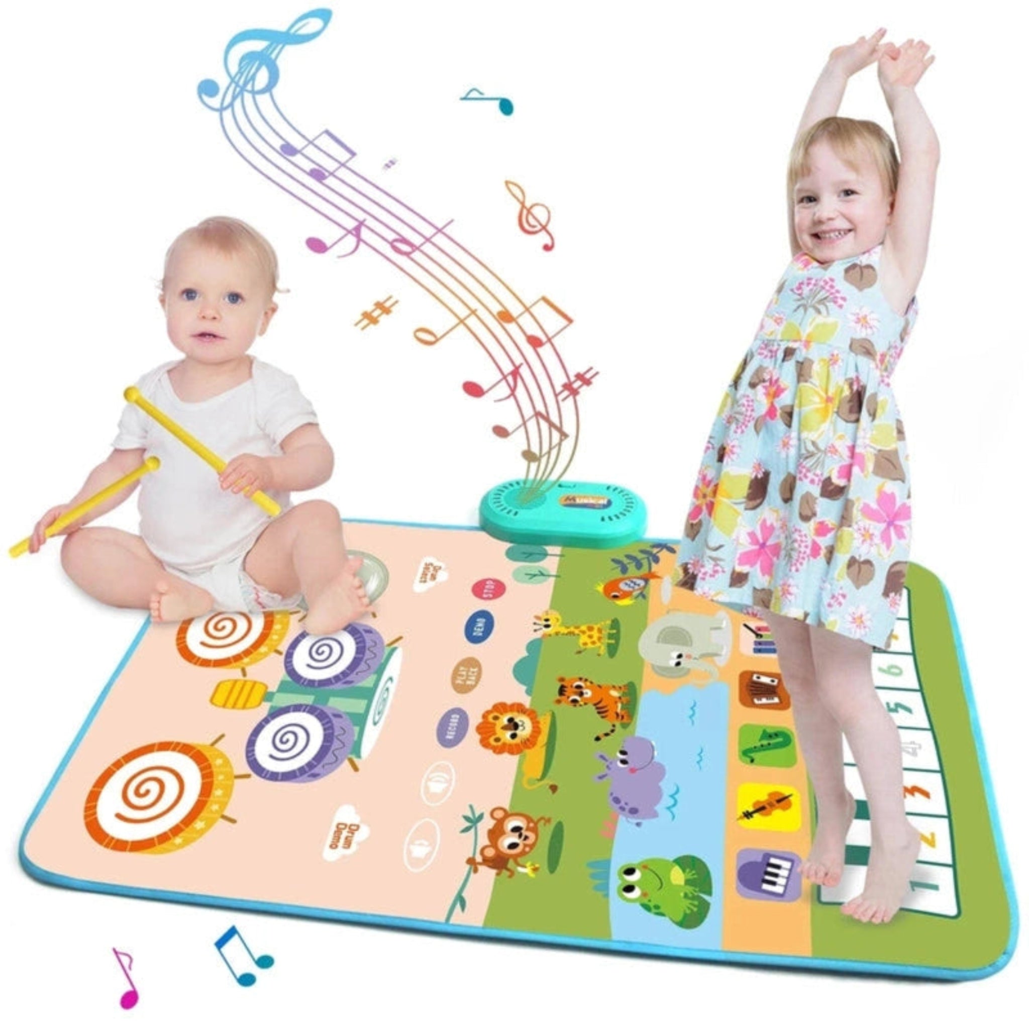 Boobuba 80x50cm Kids 6-in-1 Music Dance Mat - Fun Educational Playtime