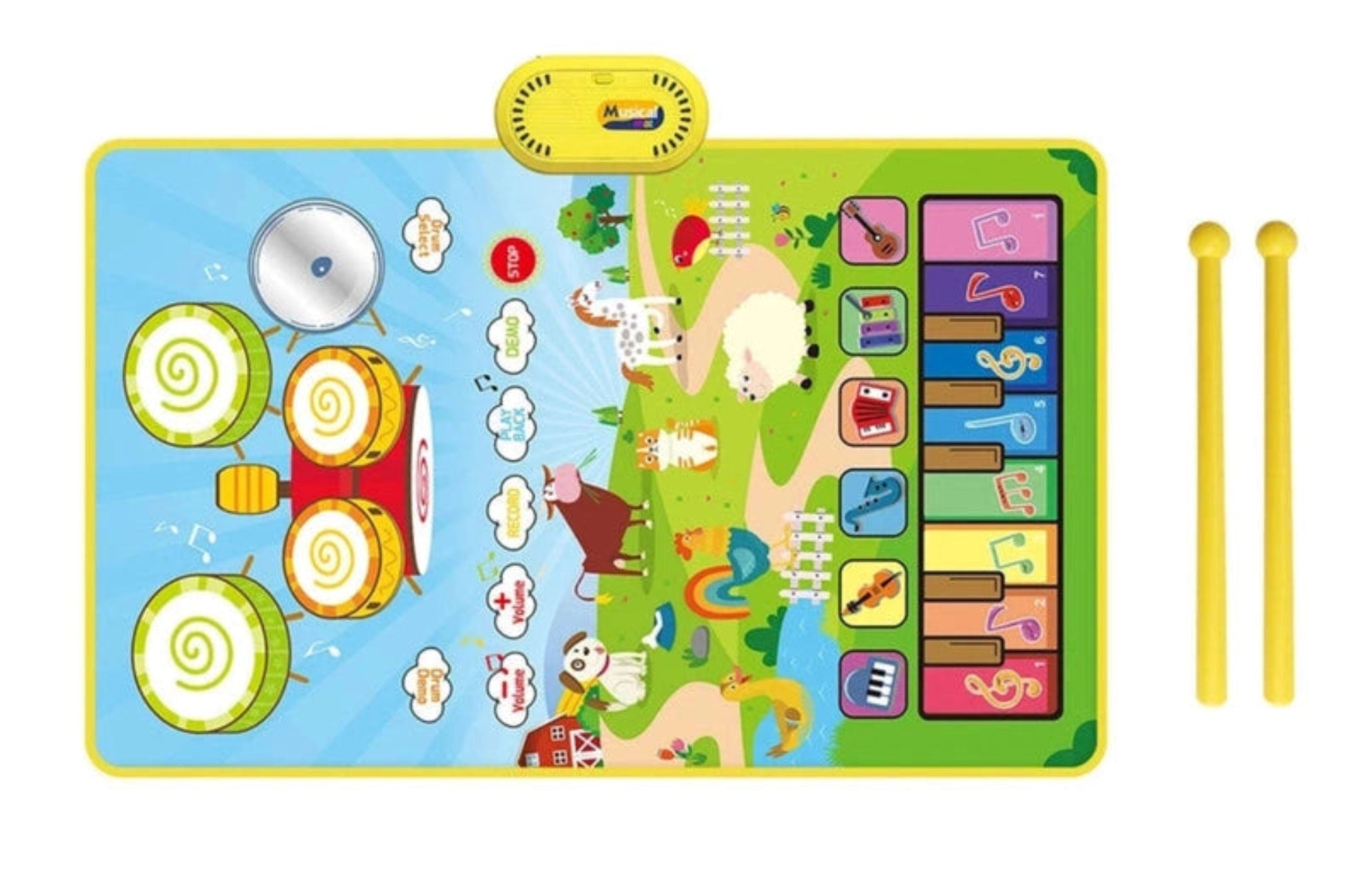 Boobuba 80x50cm Kids 6-in-1 Music Dance Mat - Fun Educational Playtime