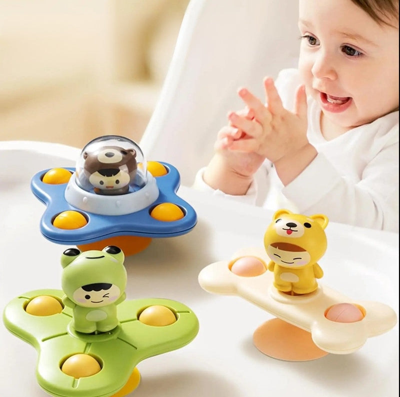Boobuba Baby Suction Cup Spinner Toy - Sensory Fidget Rattle for 1-3 Years