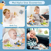 Boobuba Baby Suction Cup Spinner Toy - Sensory Fidget Rattle for 1-3 Years