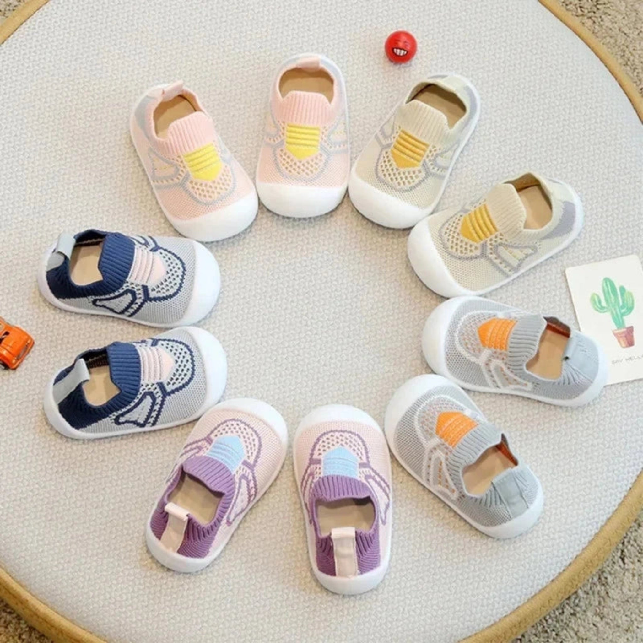 Boobuba Breathable Anti-Slip Toddler Shoes - Soft Sole Baby Sneakers
