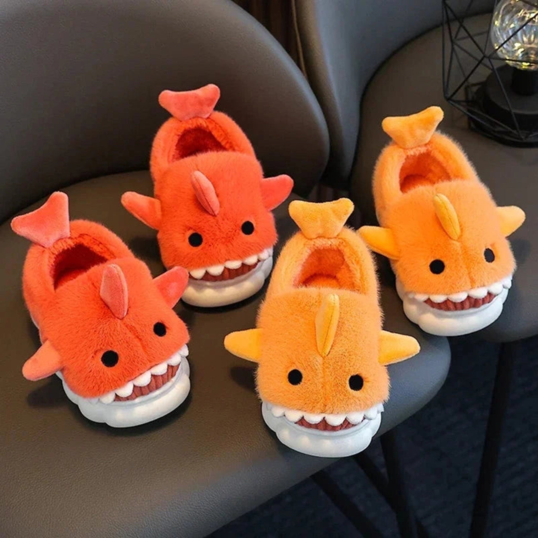 Boobuba Cozy Cartoon Shark Kids' Slippers - Non-Slip Plush Home Shoes