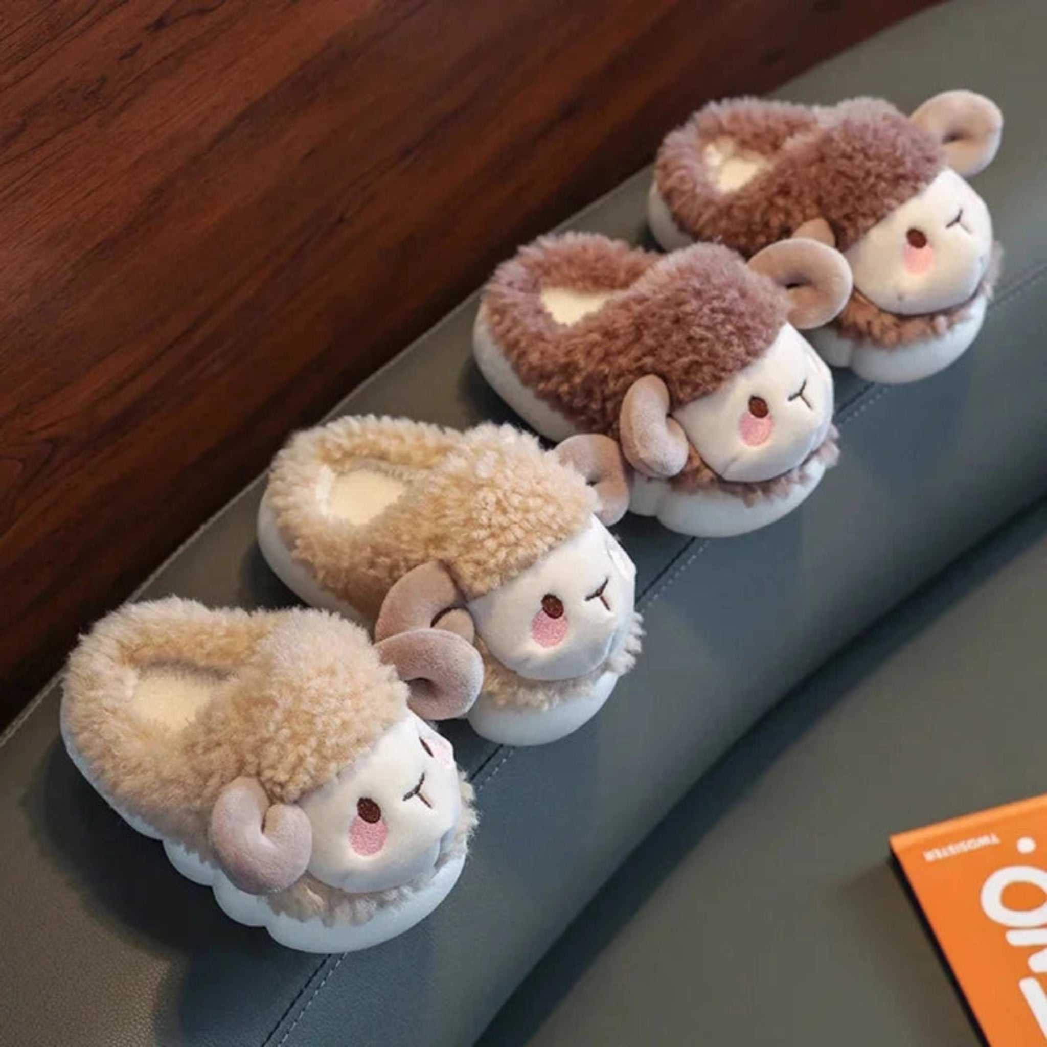 Boobuba Cozy Cute Sheep Plush Slippers for Kids Ages 3-10 - Warm & Soft