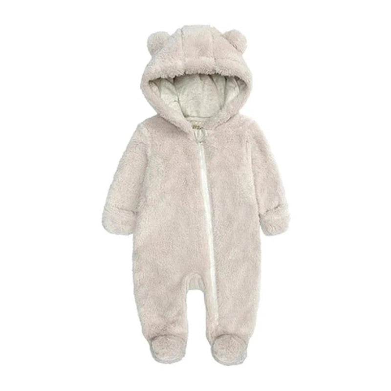 Boobuba Cozy Fleece Baby Romper - Hooded Pajamas for Newborns & Toddlers