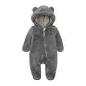 Boobuba Cozy Fleece Baby Romper - Hooded Pajamas for Newborns & Toddlers