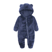 Boobuba Cozy Fleece Baby Romper - Hooded Pajamas for Newborns & Toddlers
