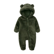 Boobuba Cozy Fleece Baby Romper - Hooded Pajamas for Newborns & Toddlers