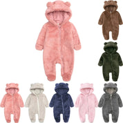 Boobuba Cozy Fleece Baby Romper - Hooded Pajamas for Newborns & Toddlers