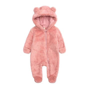Boobuba Cozy Fleece Baby Romper - Hooded Pajamas for Newborns & Toddlers