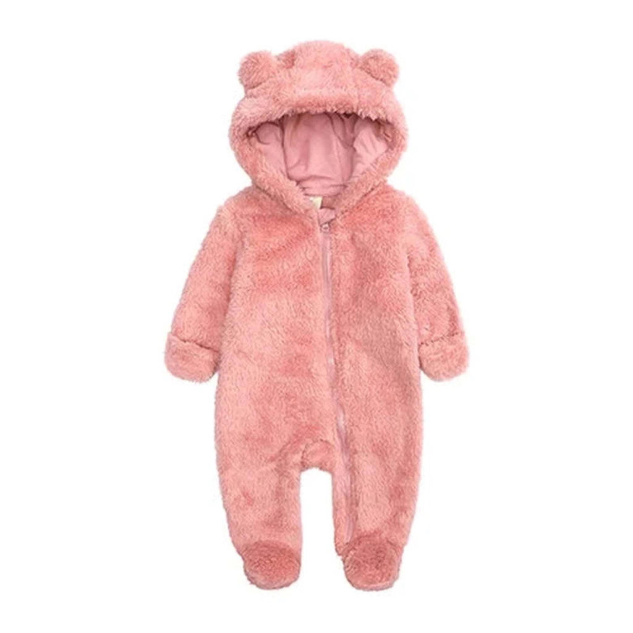 Boobuba Cozy Fleece Baby Romper - Hooded Pajamas for Newborns & Toddlers
