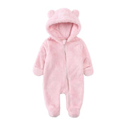 Boobuba Cozy Fleece Baby Romper - Hooded Pajamas for Newborns & Toddlers