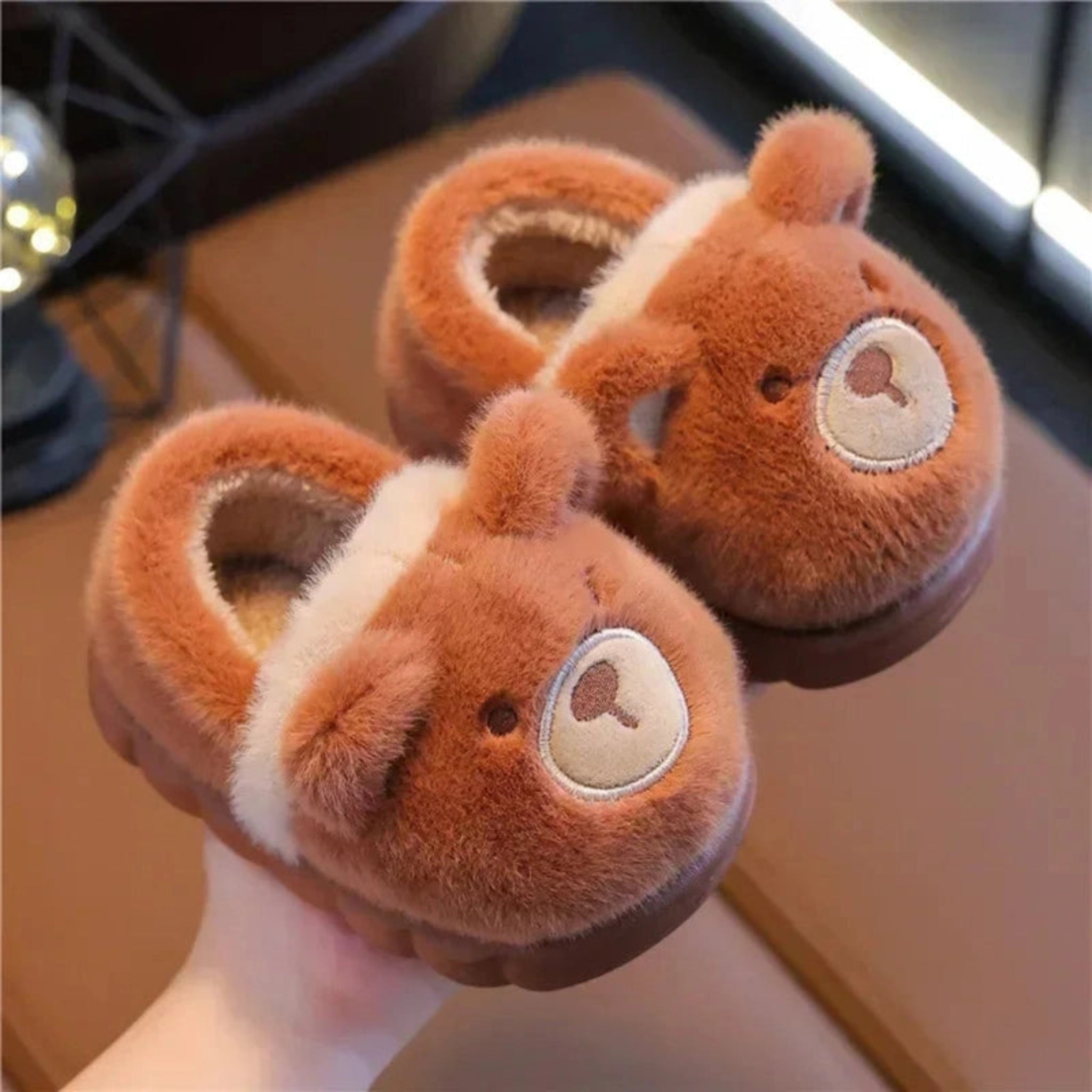 Boobuba Cozy Winter Cotton Slippers for Kids - Plush Indoor/Outdoor Shoes