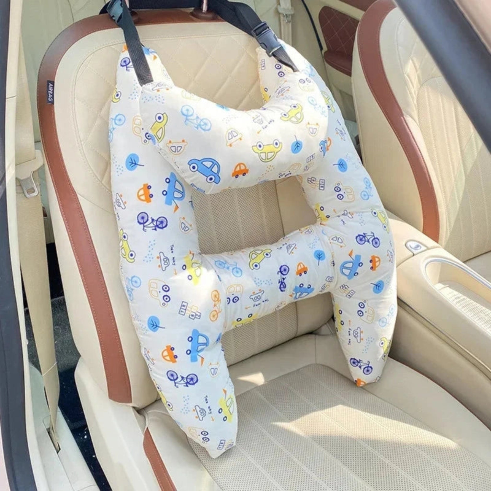 Boobuba Ergonomic H-Shaped Car Headrest Pillow for Kids - Ultimate Neck Support