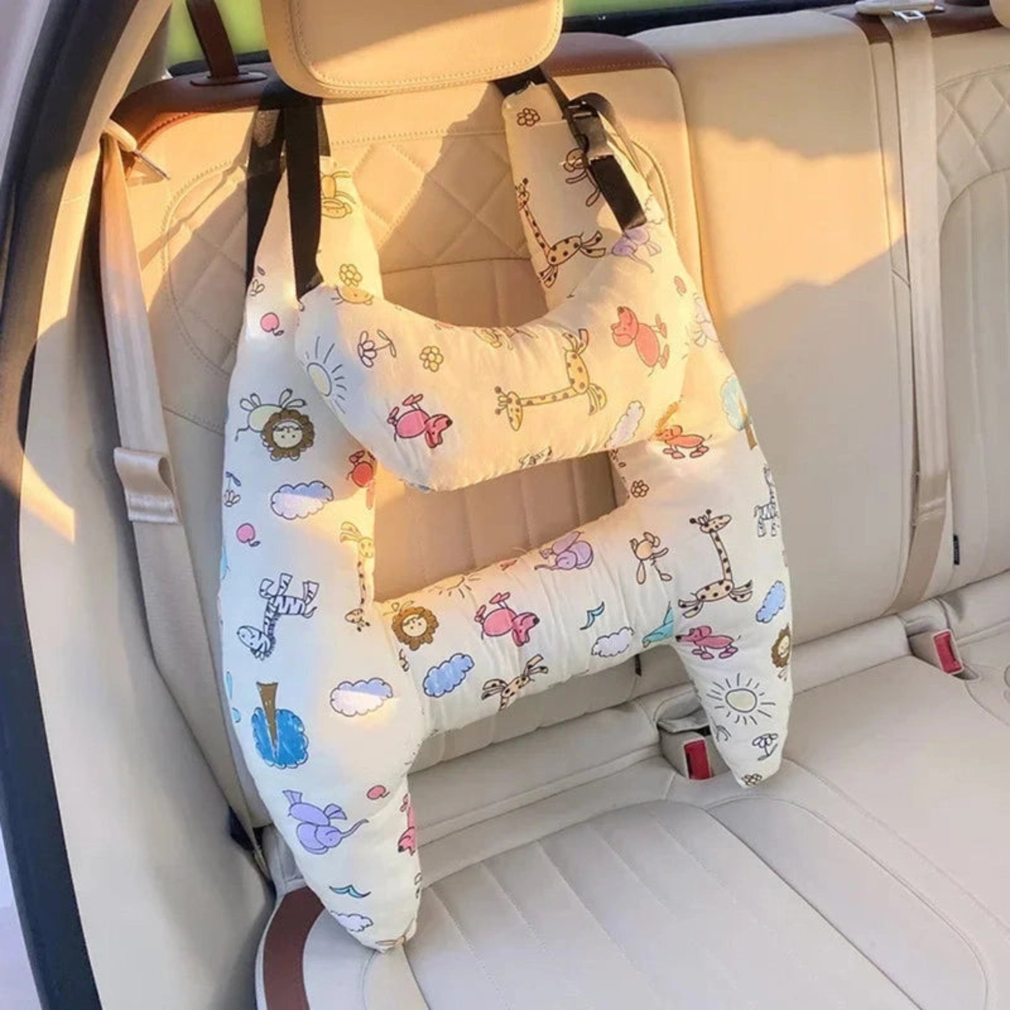 Boobuba Ergonomic H-Shaped Car Headrest Pillow for Kids - Ultimate Neck Support