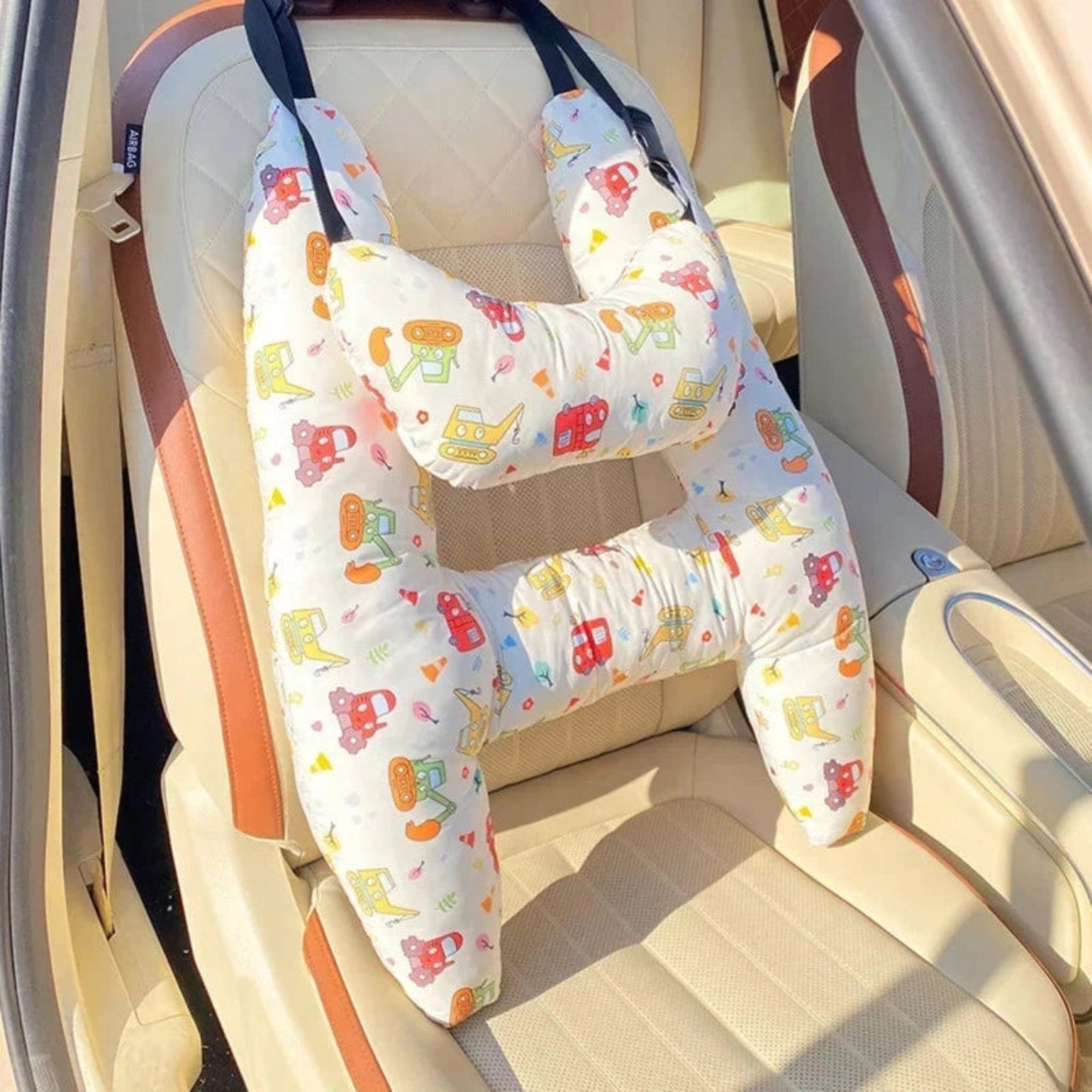 Boobuba Ergonomic H-Shaped Car Headrest Pillow for Kids - Ultimate Neck Support