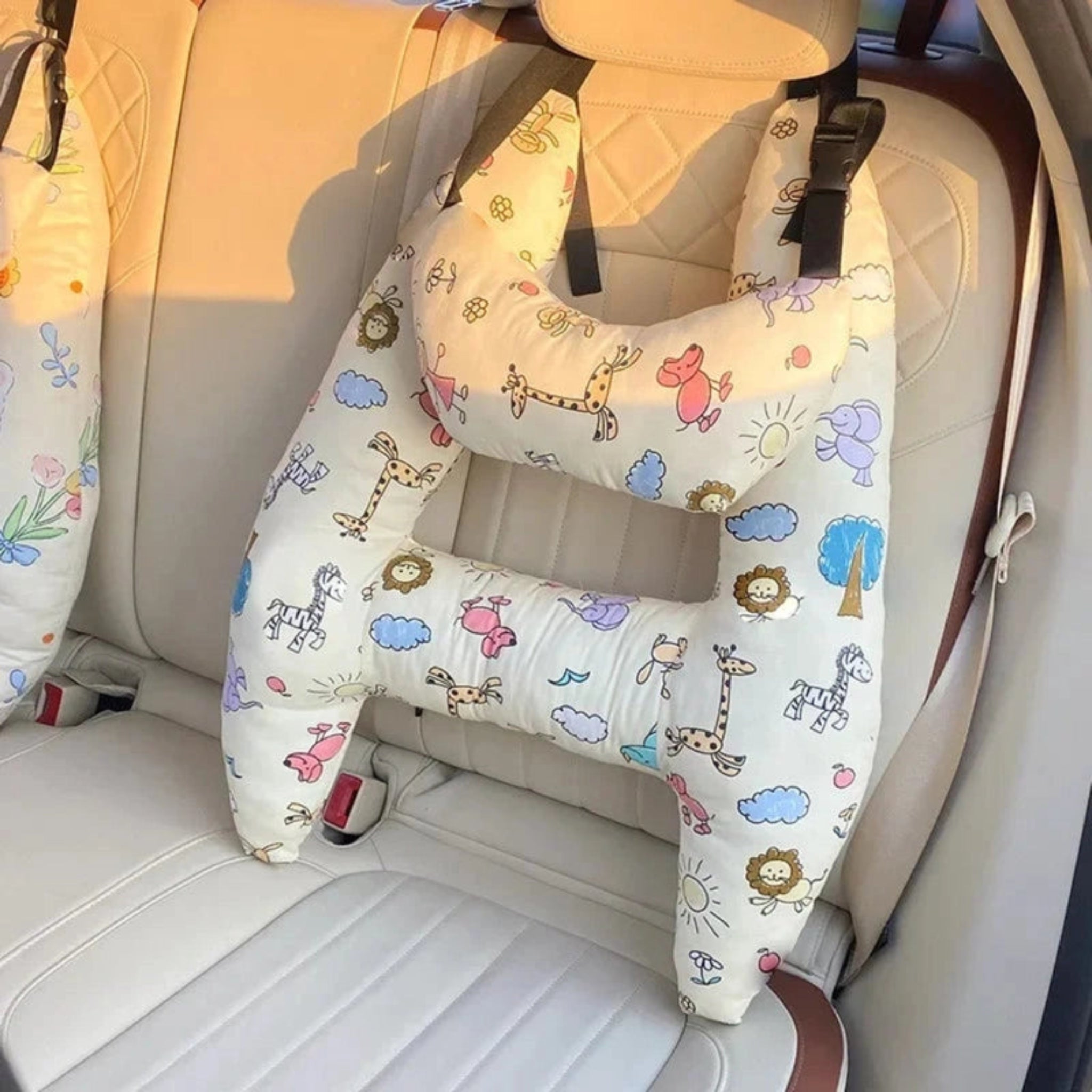 Boobuba Ergonomic H-Shaped Car Headrest Pillow for Kids - Ultimate Neck Support