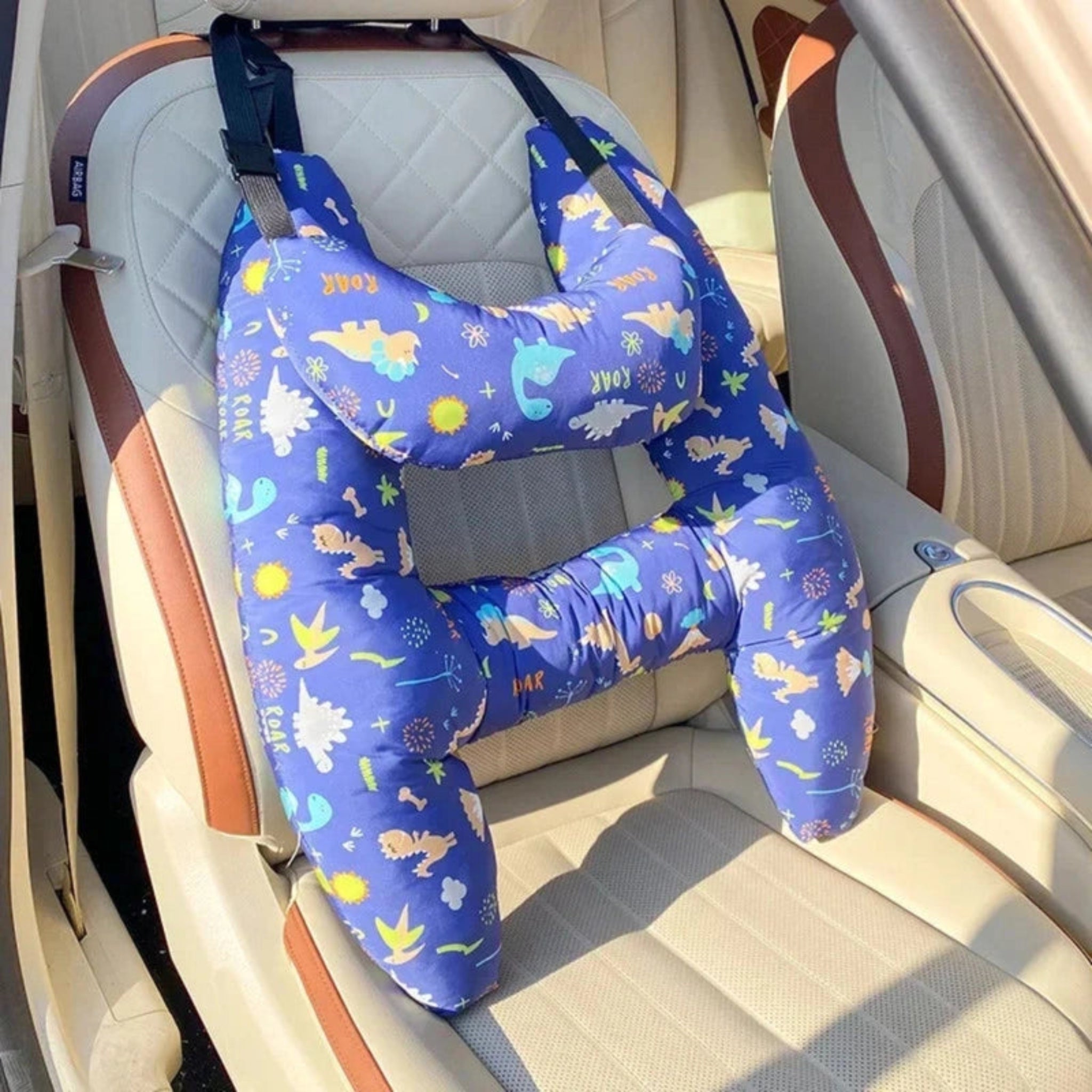 Boobuba Ergonomic H-Shaped Car Headrest Pillow for Kids - Ultimate Neck Support