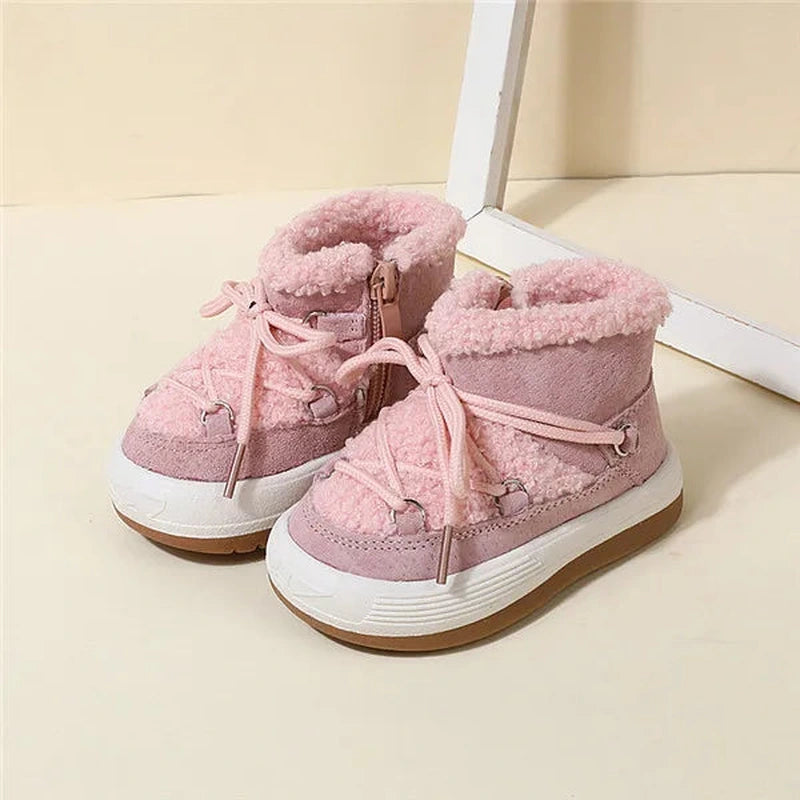 Boobuba GT-CECD Cozy Plush Baby Boots - Warm Rubber Sole for Toddlers