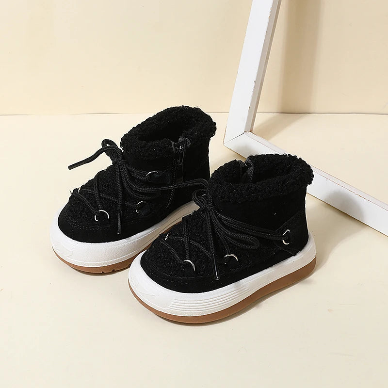 Boobuba GT-CECD Cozy Plush Baby Boots - Warm Rubber Sole for Toddlers