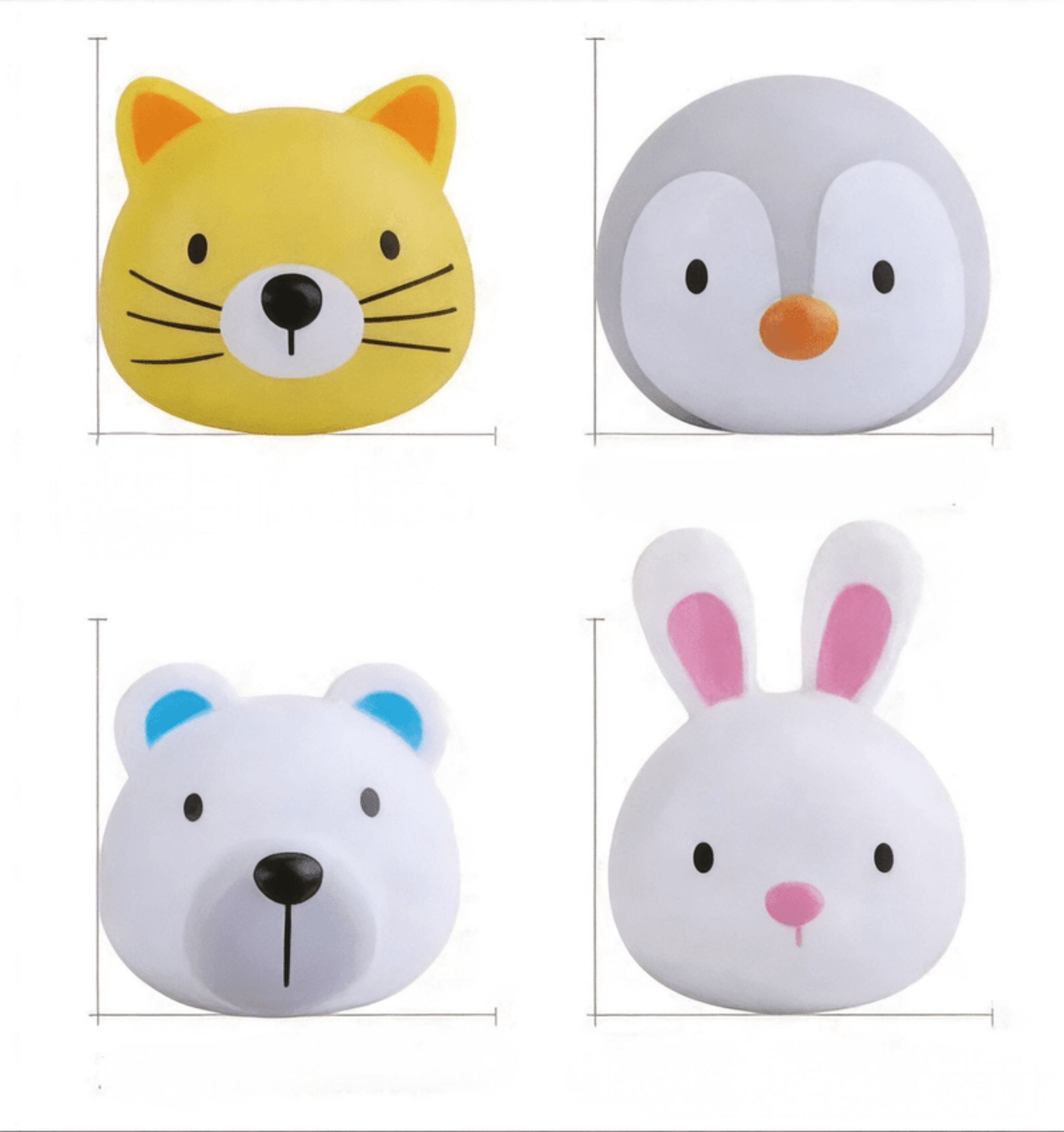Boobuba LED Light-Up Cute Animal Bath Toys - Soft Rubber Floating Frogs