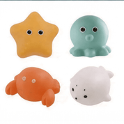 Boobuba LED Light-Up Cute Animal Bath Toys - Soft Rubber Floating Frogs